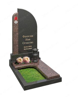 Гранитный памятник с элементами воинской славы