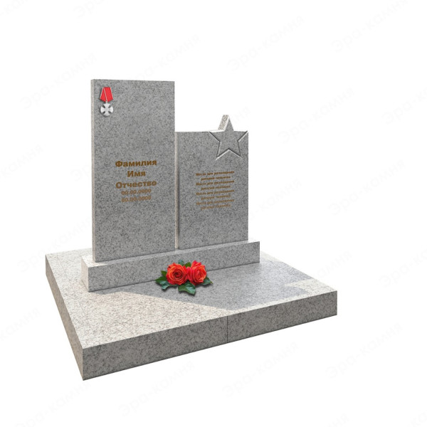 Памятник из серого гранита: